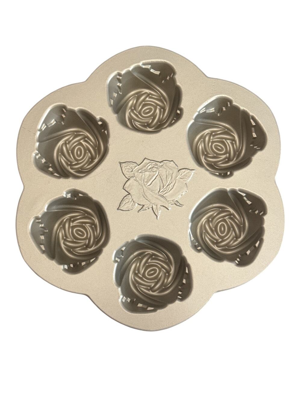 Nordic Ware Rose Bud Cakelet Pan Gold  2.25 Cups
